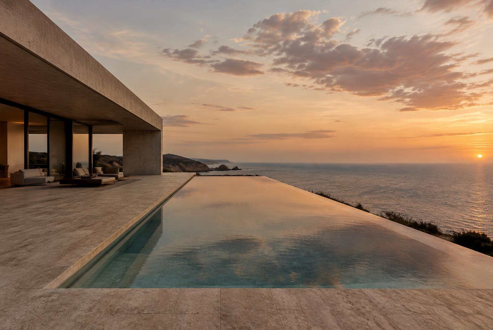 Piscina com vista para o oceano